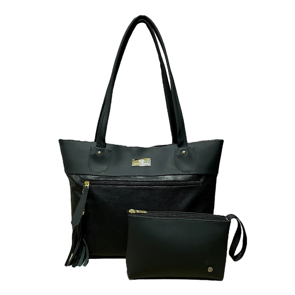 Bolso Dama Con Cosmetiquera Luna Negro L