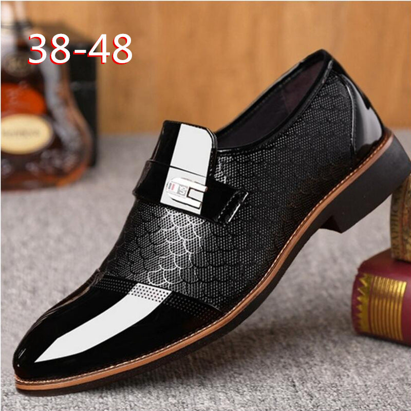 Embossed Men's Leather Shoes, Men's Casual Leather Shoes