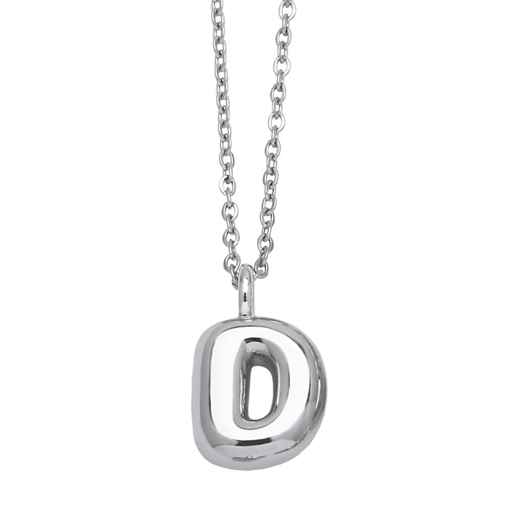 Collar con colgante de 26 letras en inglés chapado en oro y cobre, cadena de clavícula con personalidad de nicho