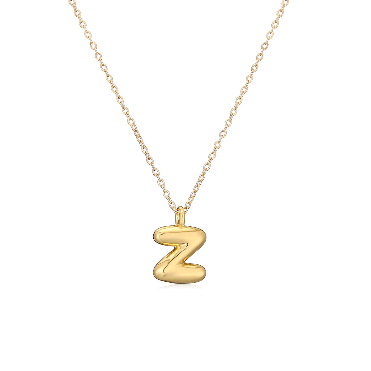 Collar con colgante de 26 letras en inglés chapado en oro y cobre, cadena de clavícula con personalidad de nicho