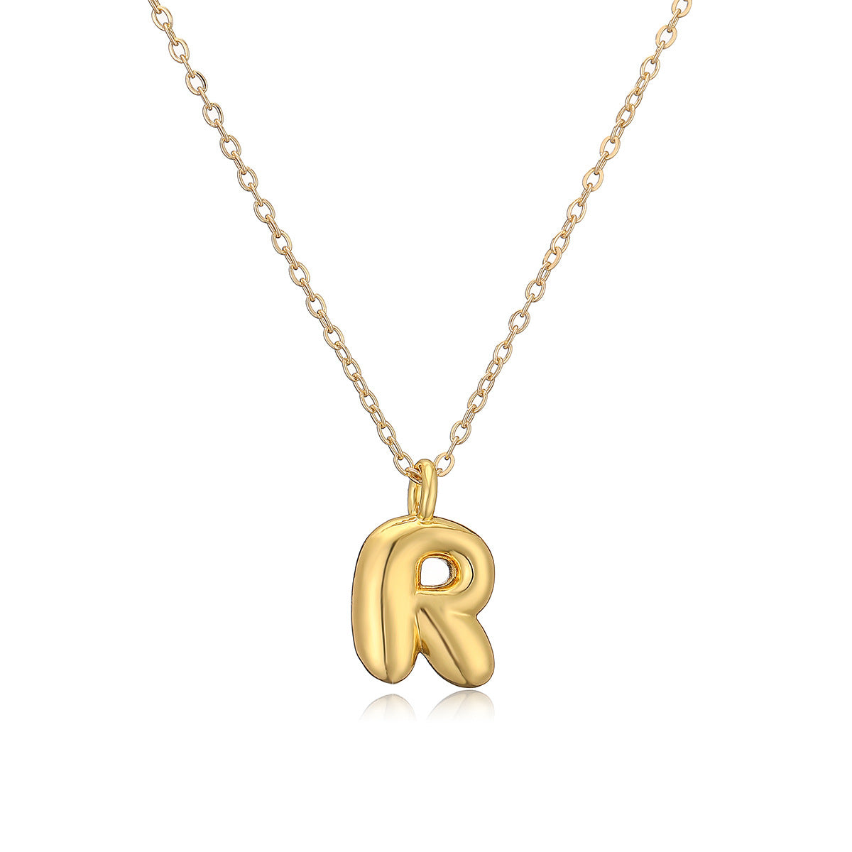 Collar con colgante de 26 letras en inglés chapado en oro y cobre, cadena de clavícula con personalidad de nicho